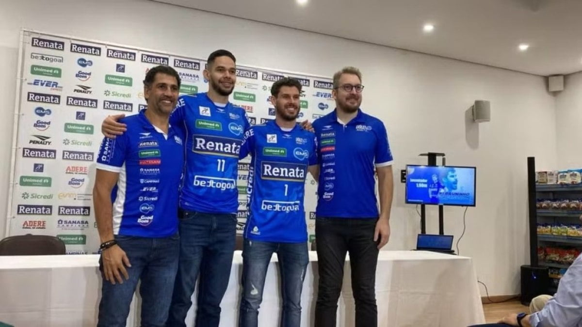 Bruninho é apresentado como novo levantador do Vôlei Renata: ‘Melhor do Mundo’ Bruninho é apresentado como novo levantador do Vôlei Renata: ‘Melhor do Mundo’