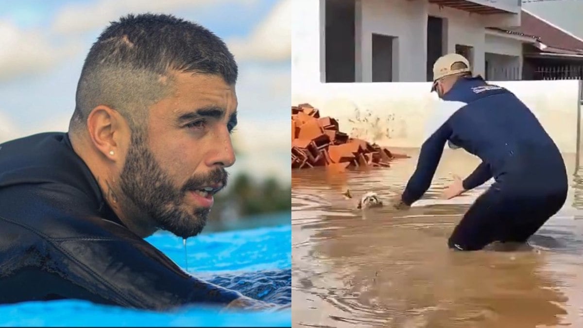 Pedro Scooby adia saída do RS após alerta de chuva forte Pedro Scooby adia saída do RS após alerta de chuva forte