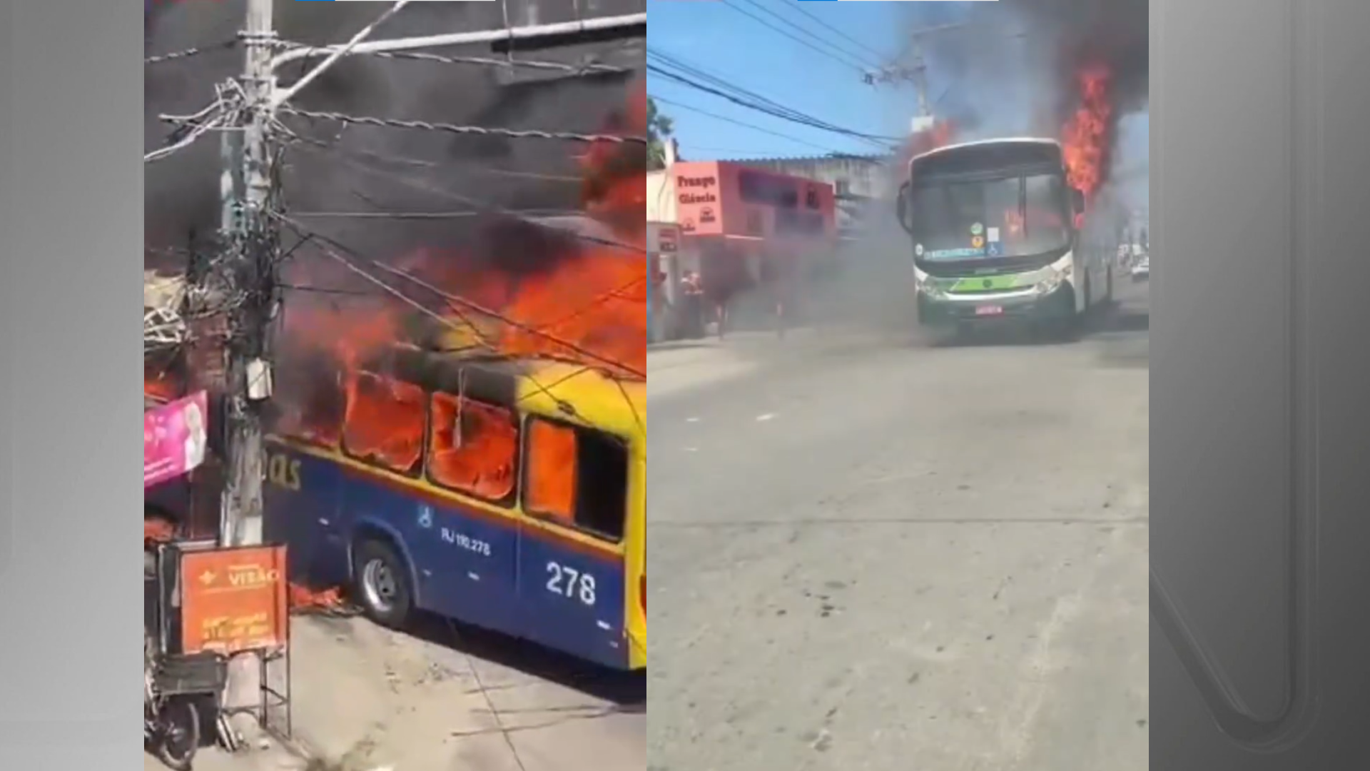 Ônibus são incendiados no Rio durante operação da polícia Ônibus são incendiados no Rio durante operação da polícia