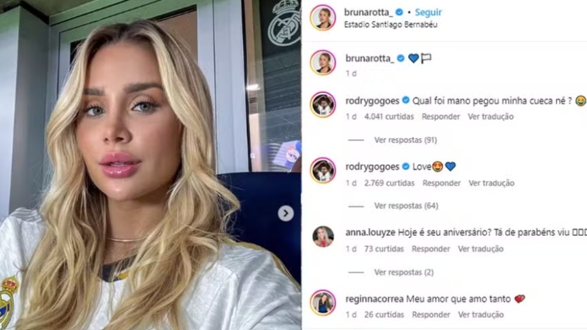 Rodrygo ‘assume’ relacionamento em comentário nas redes sociais de modelo Rodrygo ‘assume’ relacionamento em comentário nas redes sociais de modelo