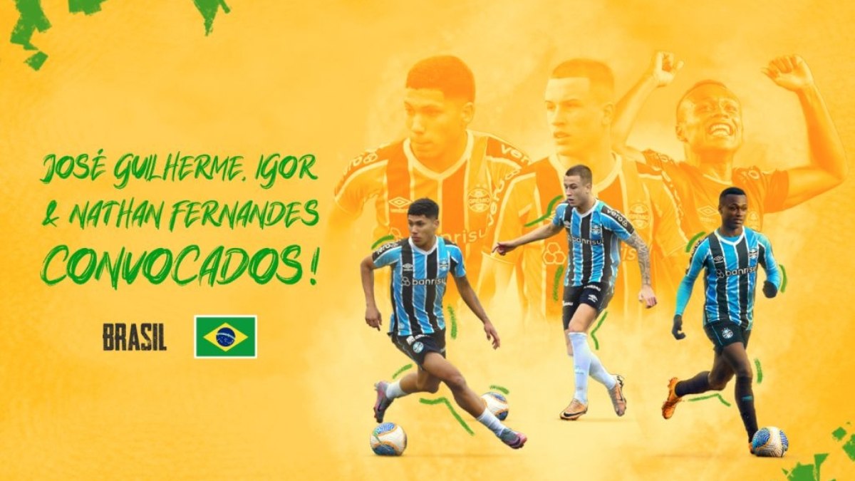Grêmio tem três jogadores convocados para a Seleção Brasileira Sub-20 Grêmio tem três jogadores convocados para a Seleção Brasileira Sub-20