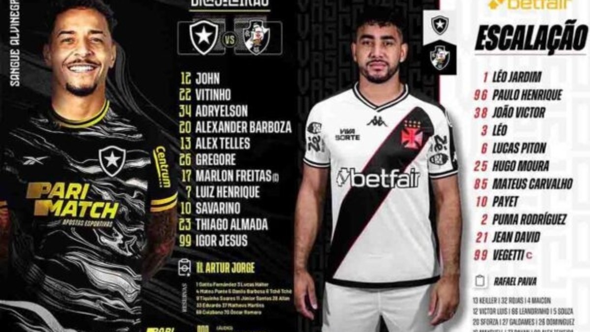 Botafogo e Vasco estão escalados para o clássico Botafogo e Vasco estão escalados para o clássico